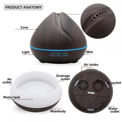 400ml luxury ultrasonic electronic essential oil aroma diffuser