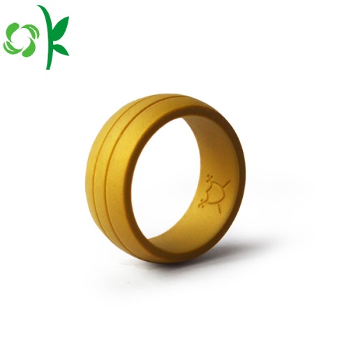 Custom Debossed Logo Silicone Wedding Ring High-end Bands