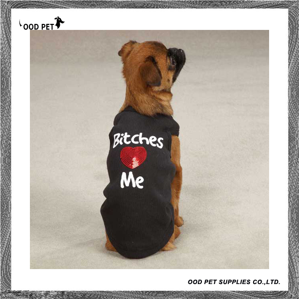 Bitches Love Me Sequins Embroidered Dog T-Shirts (SPT6045)