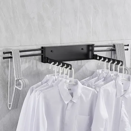 Black Aluminum Foldable Clothes Drying Rack