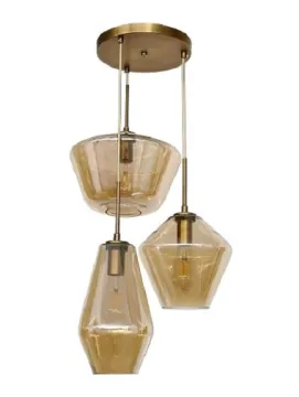 Amber glass simple hanging lamp