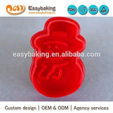 3D cartoon mini snowman plastic cookie cutters custom cookie cutters