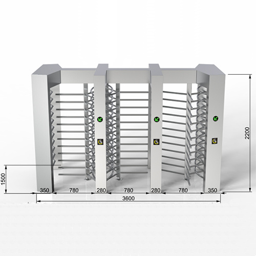 Full Height Rotor Turnstile Pedestrian Revolving Gate