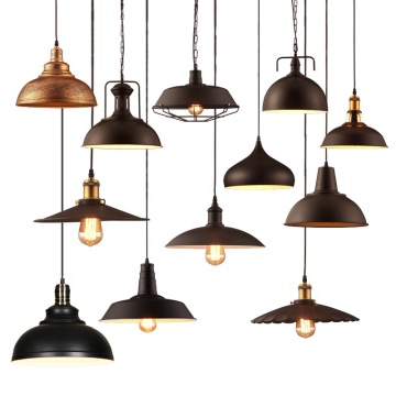 Retro Industrial E27 Black Metal Pendant Light for Bar & Restaurant