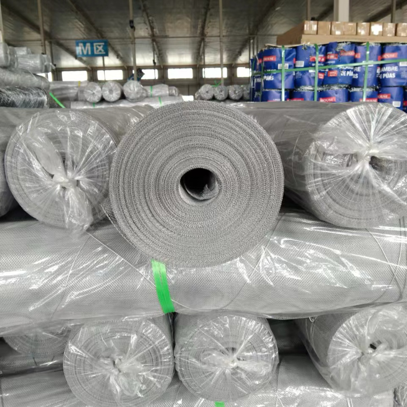 ANJIA Group – Plastic wrapped Al-Mg alloy window screen rolls ready for shipment