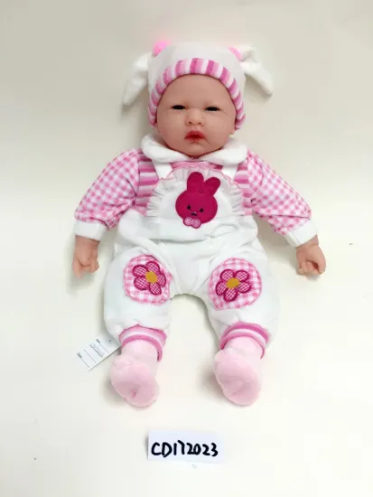 18" Rose Red Printing Baby Vinyl Doll