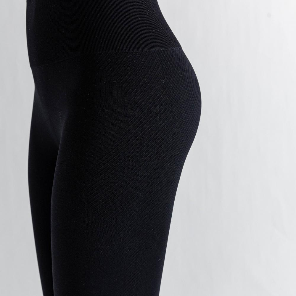 Ladies pretas Cantura alta Corção -calça de ioga