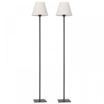 Modern Floor Standing Lamp with Linen Lampshade