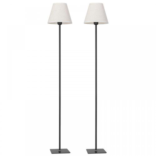 Modern Floor Standing Lamp with Linen Lampshade