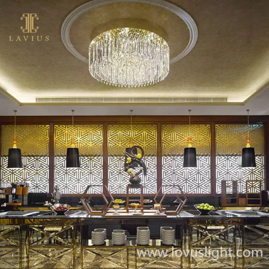 Golden yellow conference hall banquet hall hotel chandelier custom project chandelier high luxury custom beautiful chandelier