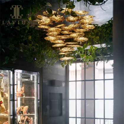 Art Retro Goldern Customized Villa Indoor Metal Chandelier