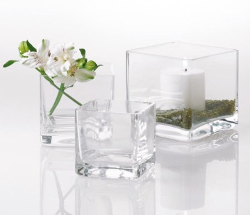 square glass vase
