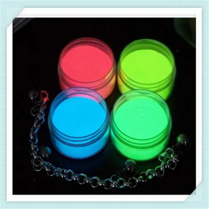 Glowing paint powder free samples