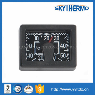square household room indoor wall dial thermometer with clip