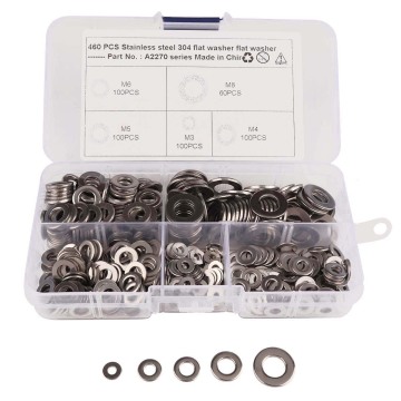 460Pcs M3-M8 Stainless Steel Flat Washer Gasket-Wholesale Price at BAJUTU for Cars/Shopify,,Ebay,Wish Hot Seller