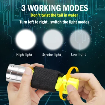 1100Lumen Diving Flashlight - Waterproof Underwater Torch for Scuba and Water Sports