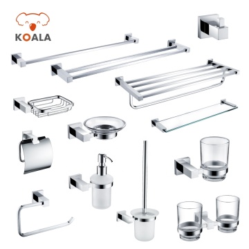 Chrome Bathroom Accessories Sets: Robe Hooks, Toilet Brushes, and Paper Holders