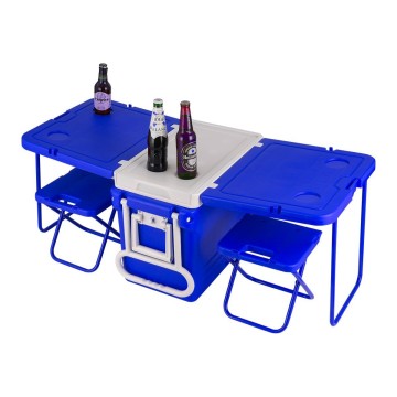 Boîte de refroidisseur de rangement pliant en plastique extérieur portable avec roues pour le camping et les voyages