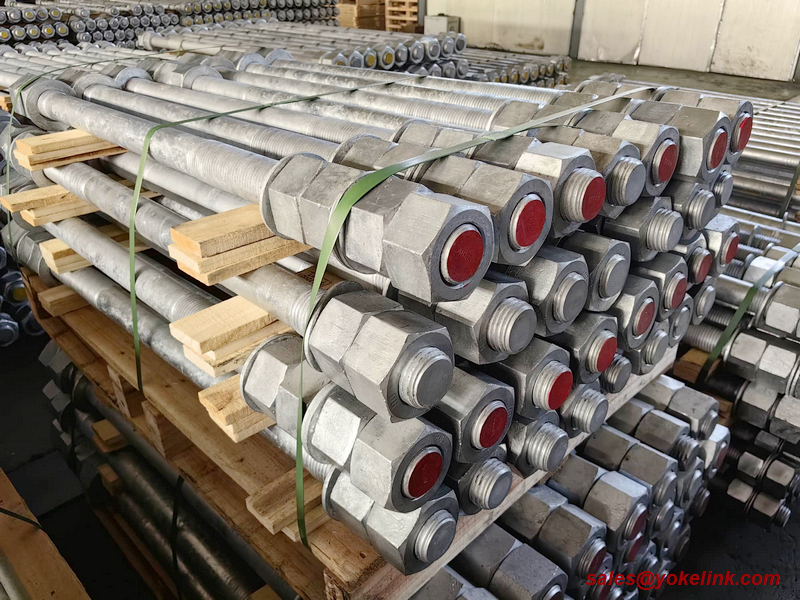 ASTM F1554 Grad 105 Tijă de ancorare galvanizată cu șaibă cu piuliță DH