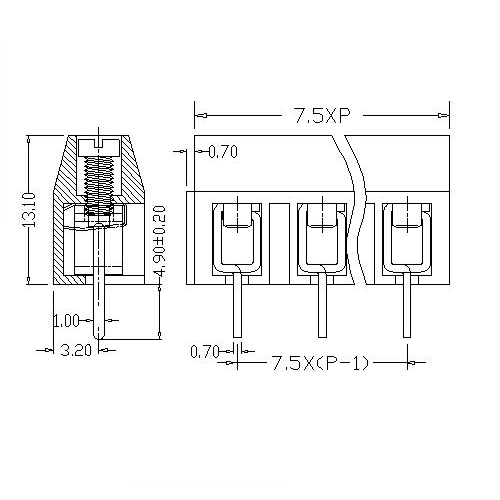 AT705V-7.5XXX-A PCB Screw Terminal Block 