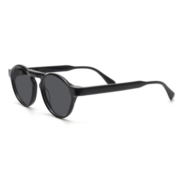 Retro Fashion Thick Acetate Sunglasses Oval Round Brown Acetate Sunglasses Manufactory