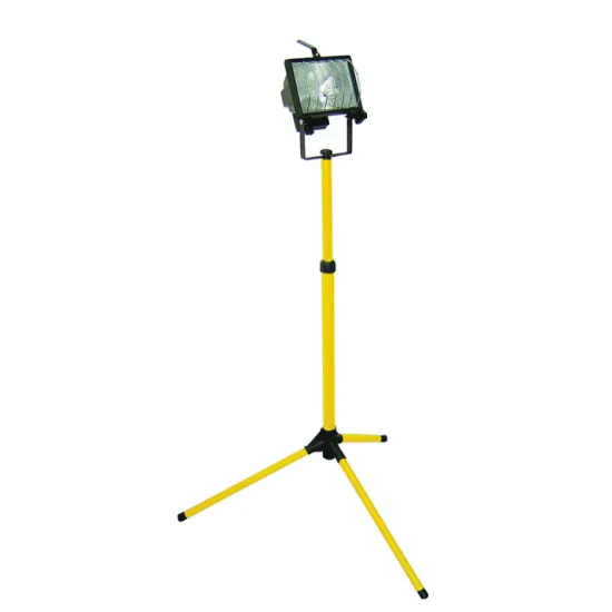 Portable 500W Outdoor Telescopic Floodlight with Single Head Halogen Lamp for Work Site Use on Tripod Stand