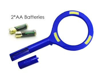 3COB 1W magnifying glass,AA battery operation magnifying glass with led light,cob glass magnifying