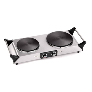 Hot Selling Stainless Steel Double Burner Hotplate with Electric Knob Control Cooker Heater