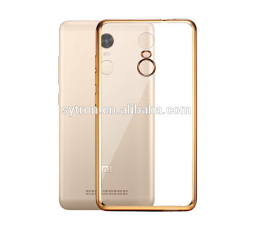 Luxury Electroplate TPU Transparent Phone Case For Xiaomi Redmi Note 3