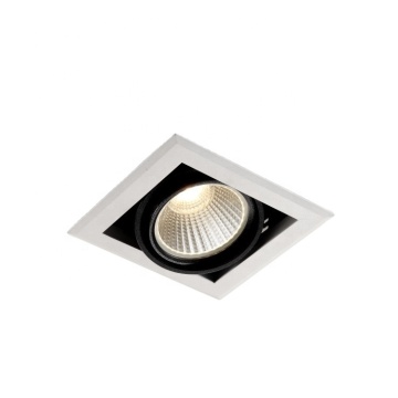 Adjustable Square Recessed Anti-Glare LED COB Spotlight Grille Spot Lights for Offices and Shops