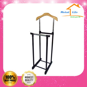 BD-507 Metal antique wooden clothes valet stand