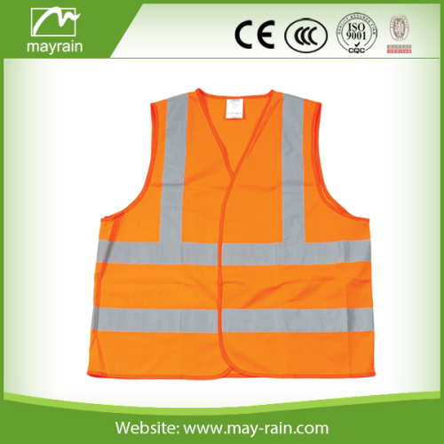 Orange Color Safety Vest with Reflective Stripes