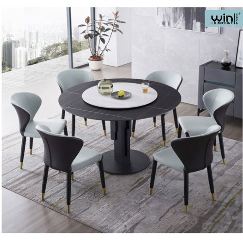 Round Marble Simple Dining Table Set