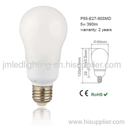 5w E27 P55 Led Bulb Lights Milk 5w 390lm 90smd 