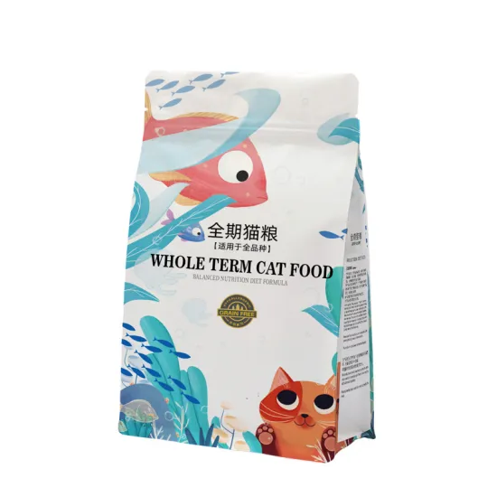 Strong sealing popular plastic pet dog treats with slider zip lock food packaging bag for cat food