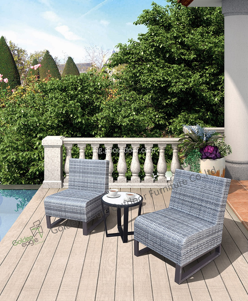 3pcs Aluminum rattan sofa izay mitondra basy haingana