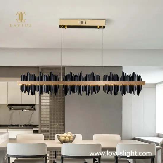 Black modern creative custom chandelier customized for villa kitchen living room