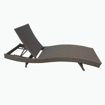Foshan Adjustable Rattan Sun Lounger with Side Table