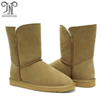 Fashionable warmest winter outdoor cow suede Leather boots