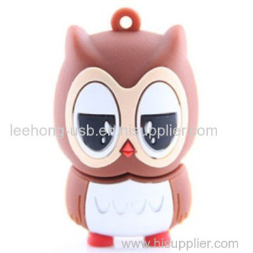 Cartoon Owl Shape Pvc Custom Usb Flash 