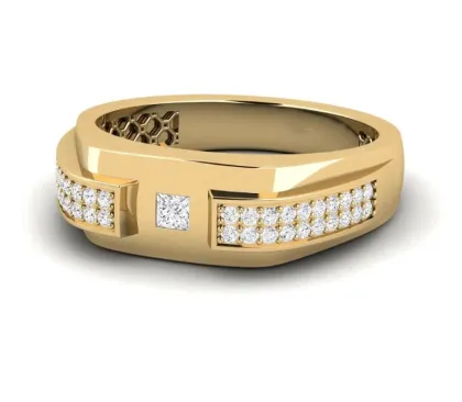 Men's 14K Gold Lab Diamond Ring