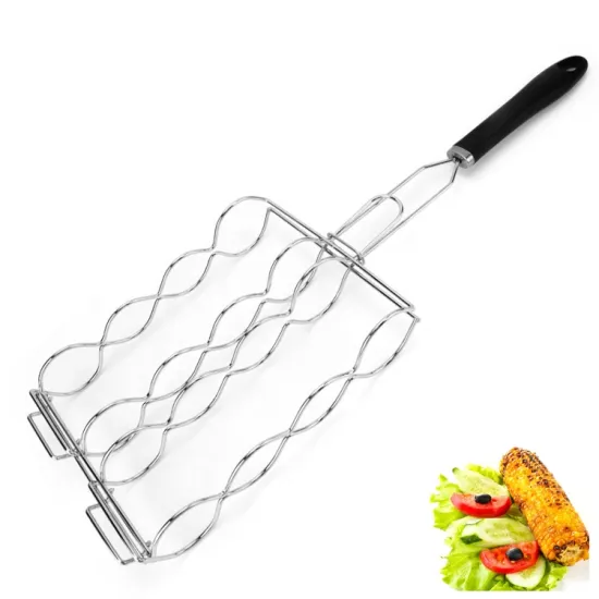 JHY BBQ Corn Grill Basket: Popular Selling ABS Handle Reusable Stainless Steel