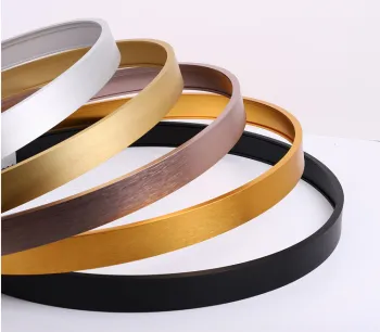 Brushed Round Aluminum Profile Picture Frames and Metal Strips