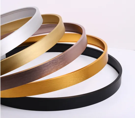 Brushed Round Aluminum Profile Picture Frames and Metal Strips