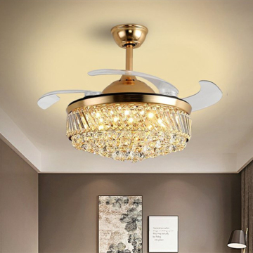 European Style Luxury LED Ceiling Fan Light for Living Room and Bedroom