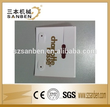 Sanben Label Production Line 2015 New Design PVC Plastic Folded Hang Tag PVC Tag PVC Label for Garment & Jewelry