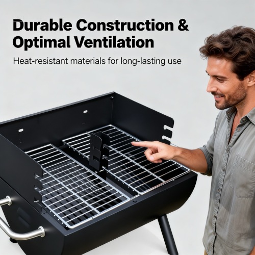 Meja Penjimatan Masa yang Cekap Dual Grill Mini Arang BBQ