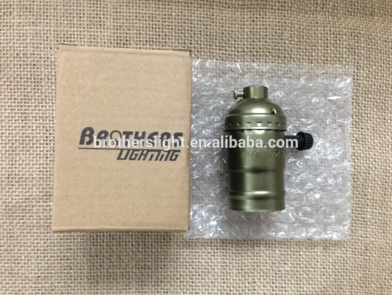 Bronze vintage edison style bulb light holder knob switch aluminum lamp holder