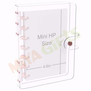 Custom Vinyl PVC Transparent Clear HP Mini 7 Disc Binder Cover with Button Closure
