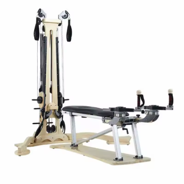 Maple Wood Yoga and Pilates Equipment Combo: Pulley Tower and Reformer for Fitness Studios